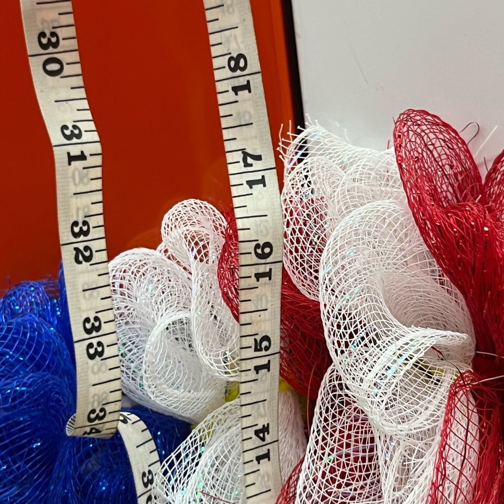 Red, White, and Blue Mesh Wreath - Picture 5 of 5